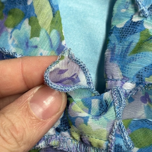 Y2K Notations Floral Vibrant Midi Skirt With Elastic Waist Asymmetrical Flowy - Picture 9 of 15